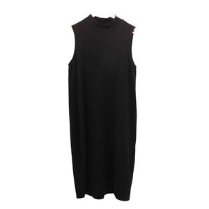 Eileen Fisher Tencel Lyocell Knit Jumper Sleeveless Knit Dress M Black Lagenlook